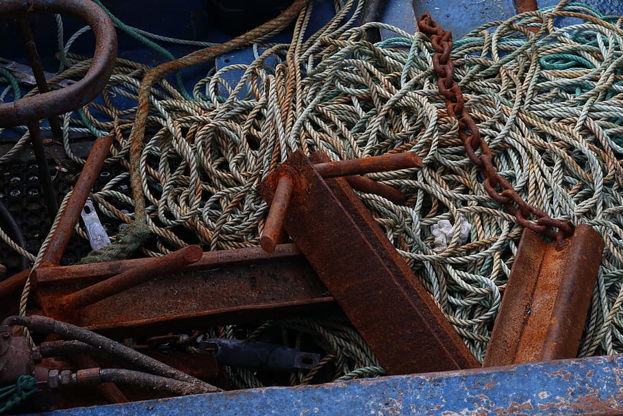rope, stainless, rusted, old, ship, boot, seafaring, holiday HD wallpaper