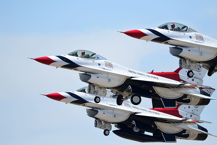 united states air force, thunderbirds, f-16, fighting falcon, HD wallpaper