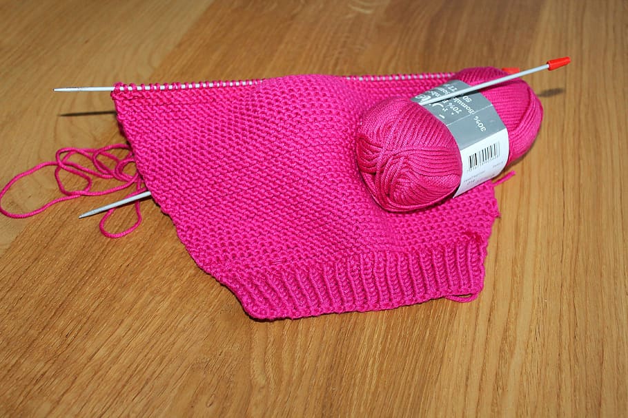 yarn, knitting, handwork, hobby, knitwear, pink, art and craft HD wallpaper