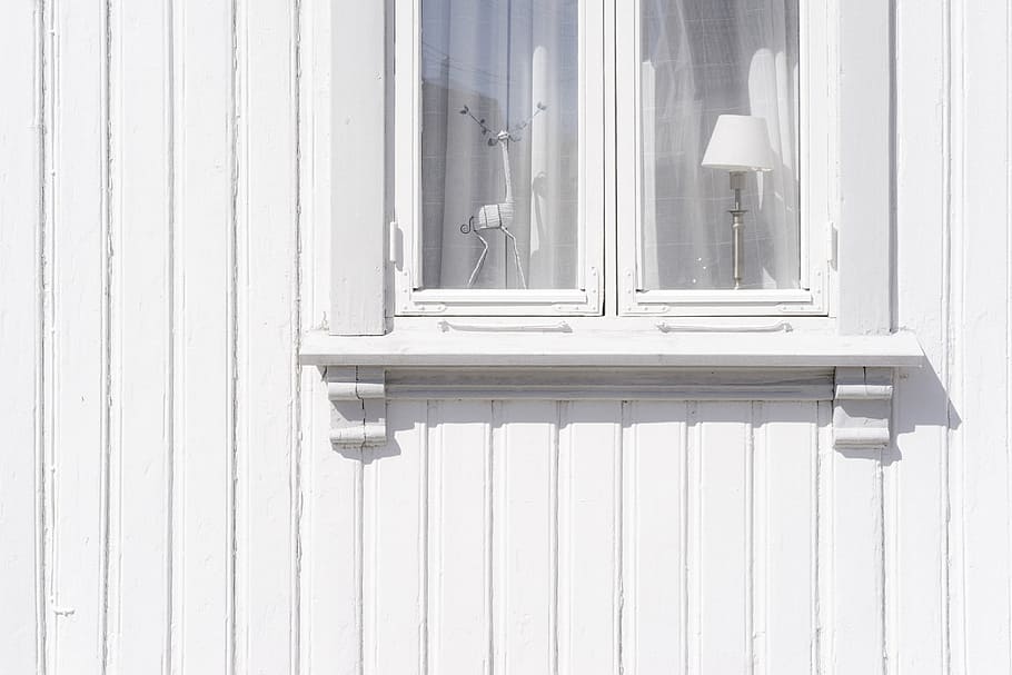 white wooden, architecture, house, home, walls, window, lines HD wallpaper