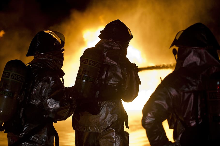 firefighters, training, live, controlled, protection, danger HD wallpaper