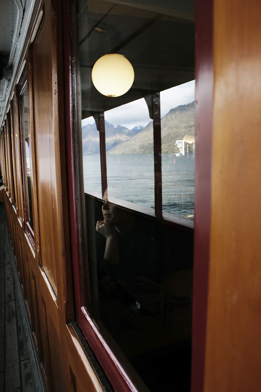 photo of woman inside room, brown train window, old, vintage HD wallpaper