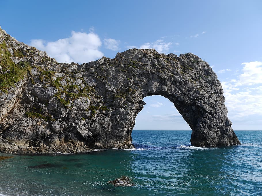 durdle door, dorset, coast, water, sea, sky, rock, rock - object HD wallpaper