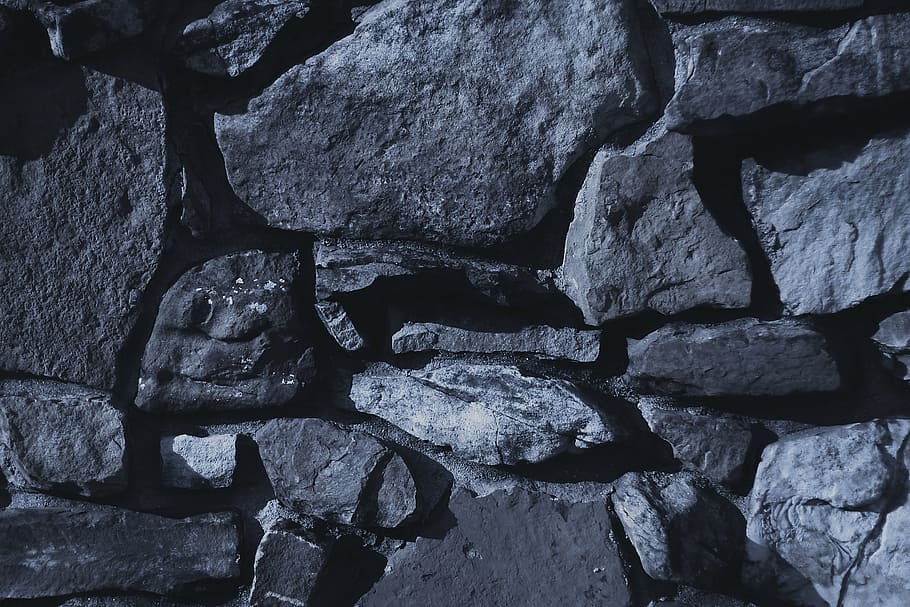 closeup photography grey concrete stone wall, rock wall, rocks