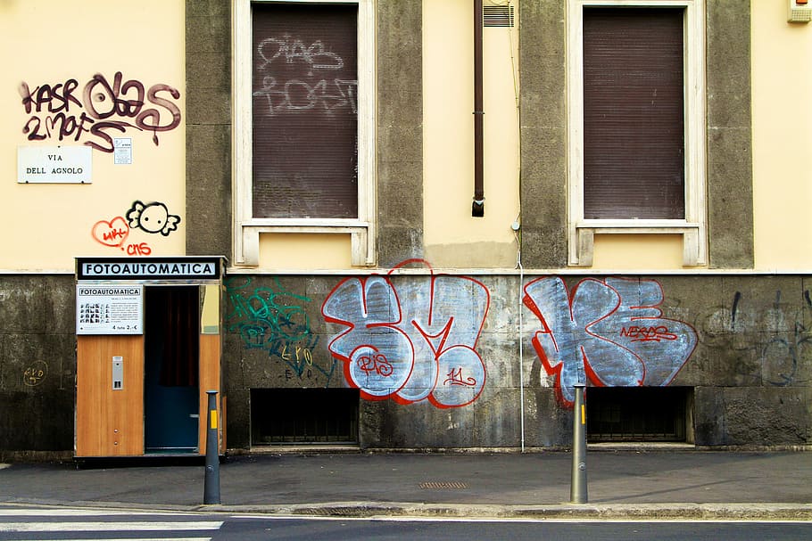 graffiti on wall, Graffiti artwork, urban, street, window, building, HD wallpaper