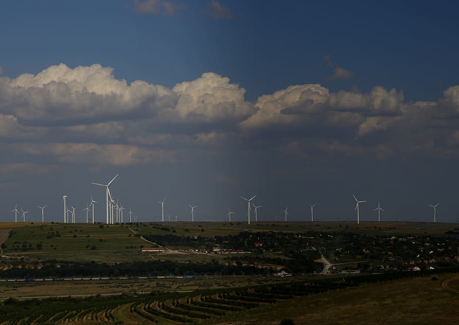 wind, cloud, sky, energy, landscape, fuel and power generation HD wallpaper