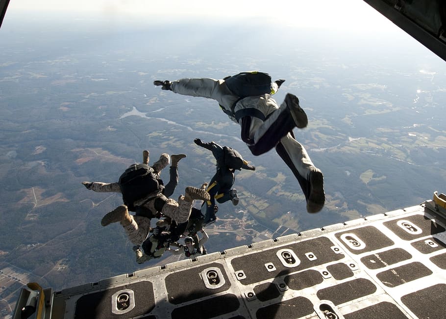HD wallpaper: people sky diving, parachute training, military, jump,  skydiving | Wallpaper Flare