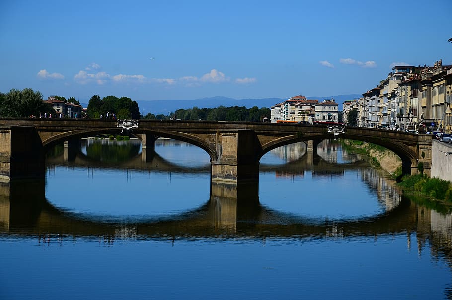 florence, italy, bridge, river, arno, renaissance, landmark, HD wallpaper
