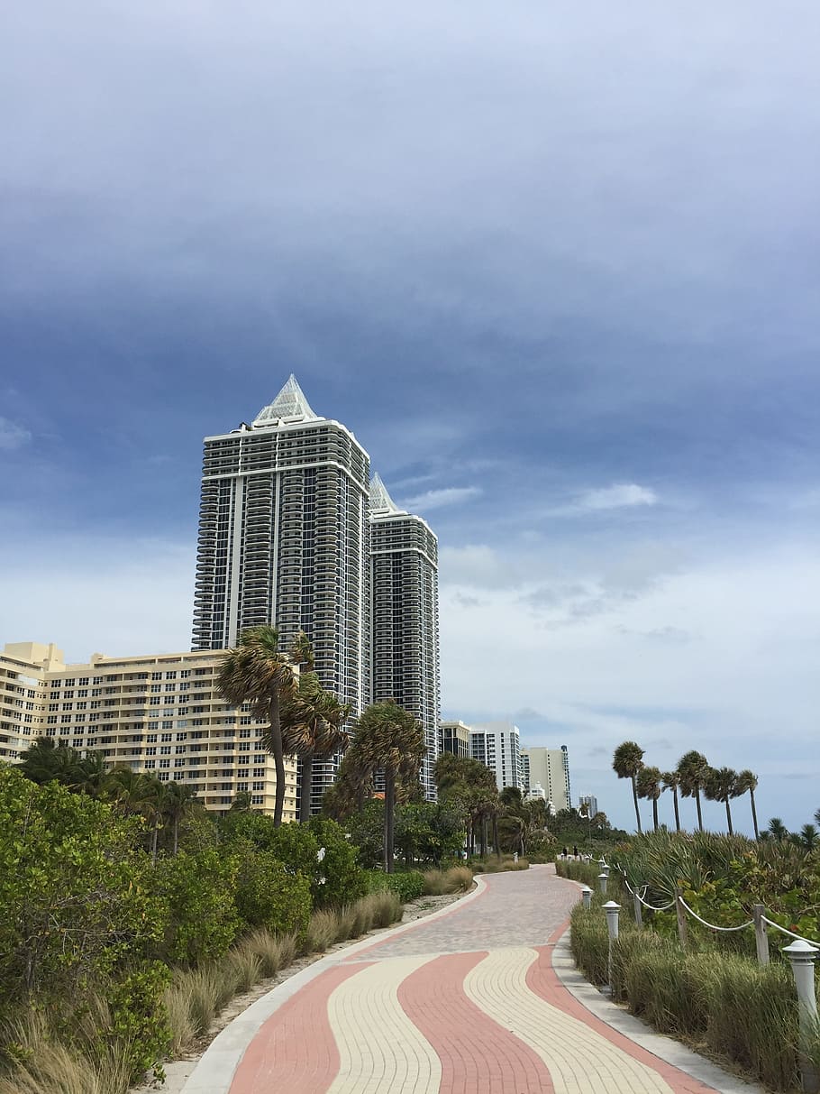 Miami, Skyscraper, Hotel, Boardwalk, waterfront, apartments HD wallpaper