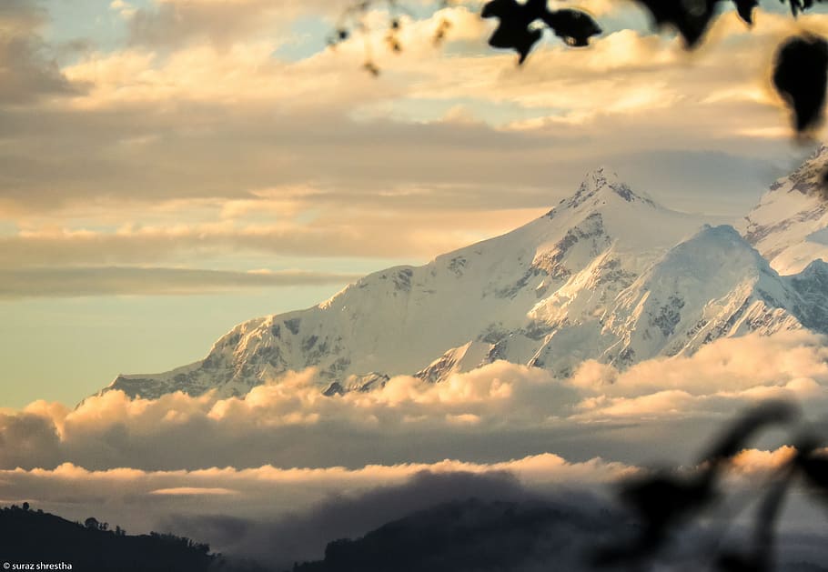 Mountain, Cloud, sky, cloud - sky, nature, scenics, sunset HD wallpaper