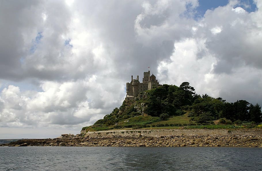 st michaels mount, uk, cornwall, fort, tower, castle, famous Place, HD wallpaper