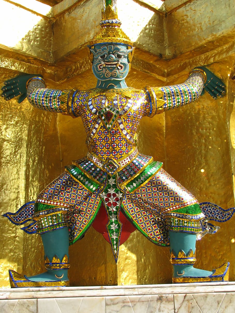Buddah, Temple, Statue, Bangkok, thailand, gold, ornate, gold colored HD wallpaper