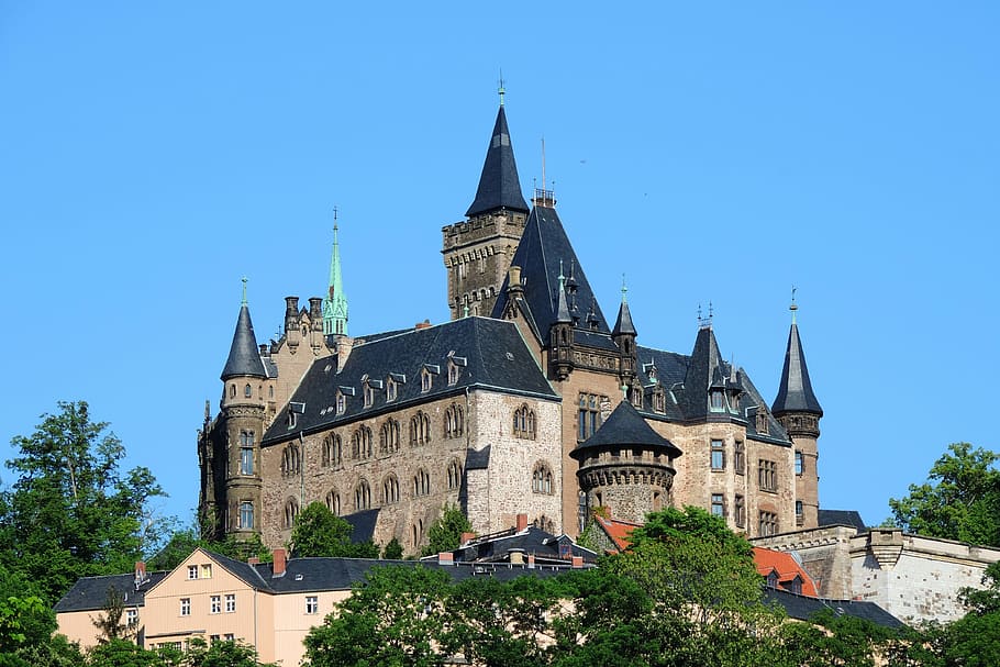 wernigerode, castle, building exterior, architecture, built structure HD wallpaper