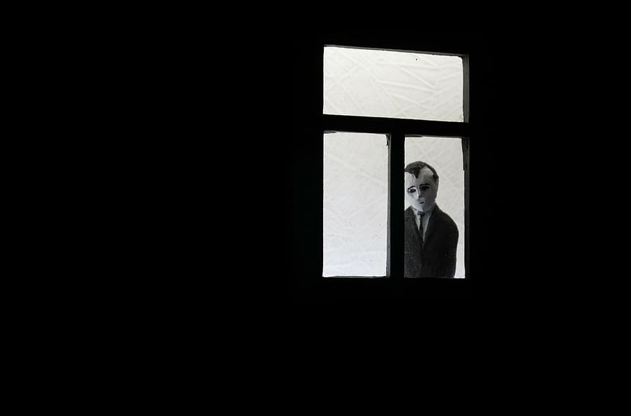 person standing outside window, sad, depression, window pane HD wallpaper