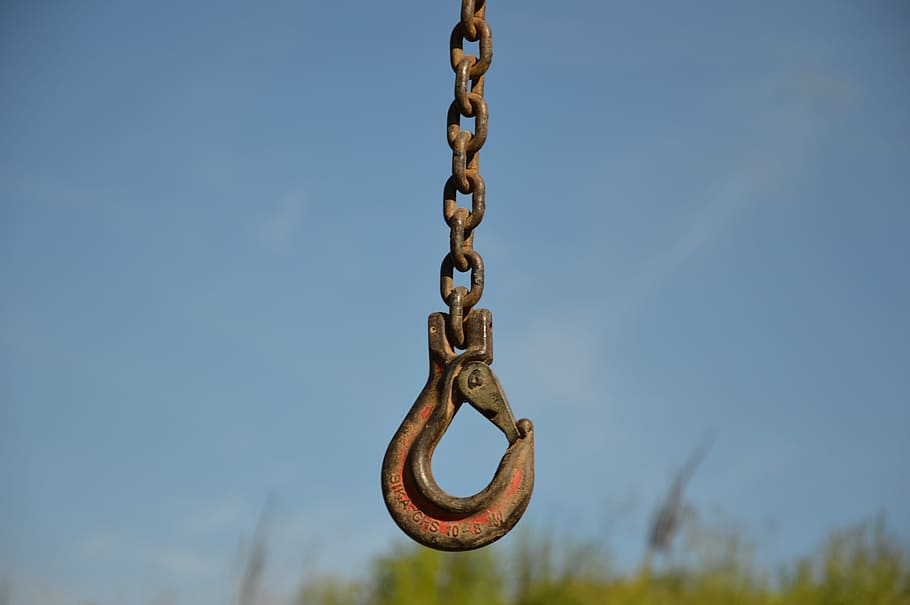 Chain, Blue, Sky, Technology, Metal, construction work, site HD wallpaper
