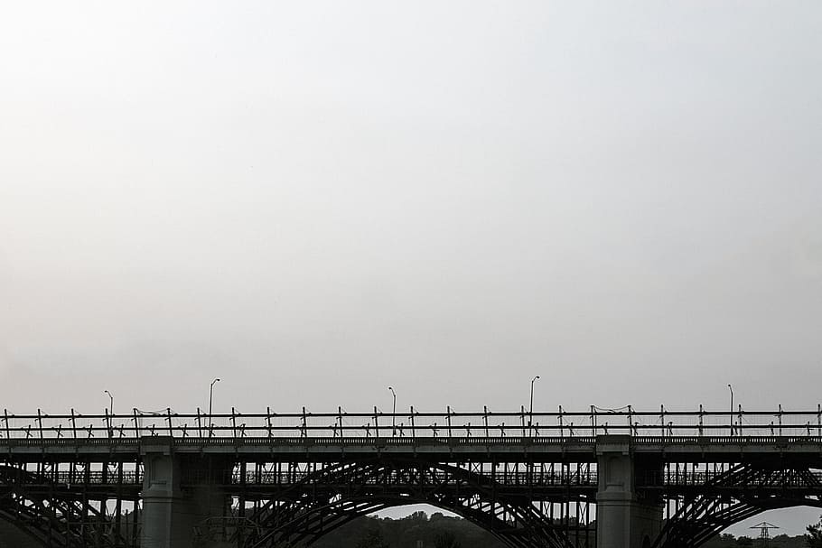 architecture, building, structure, black and white, bridge HD wallpaper