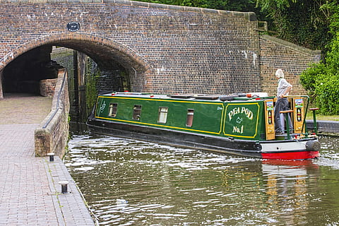 Canal, Barge, Bridge, Locks, Water, Boat, transport, travel HD wallpaper