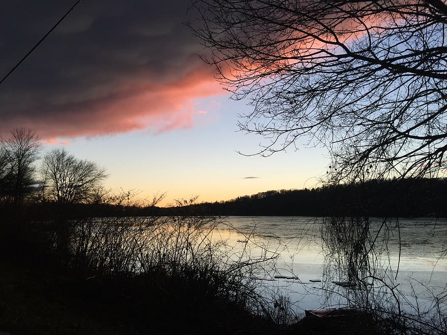 water view, dramatic sky, lake, sunset, beauty in nature, scenics - nature HD wallpaper