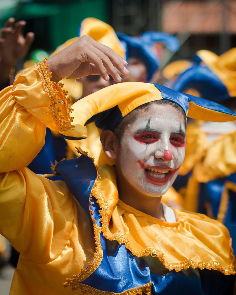 Clown, Lips, Party, Colors, popular festivals, happiness, movement