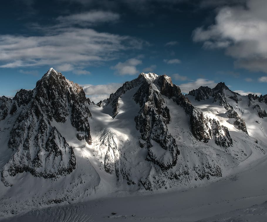 landscape photography of snow-covered mountains, photo of snowcap mountain HD wallpaper
