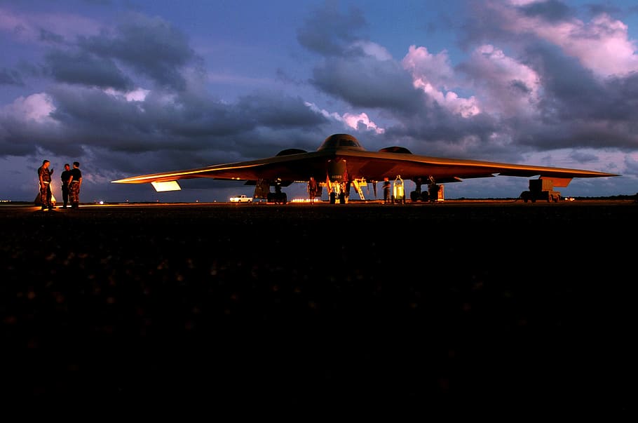 three men standing beside jet fighter, stealth, bomber, plane HD wallpaper