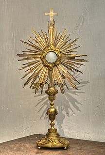 Monstrance, Religion, Goldsmith, Host, sun, electric Lamp, antique HD wallpaper