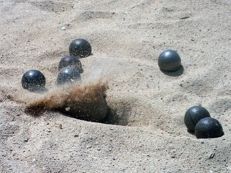 bocce, sand, games, holiday, ball, land, high angle view, sport HD wallpaper