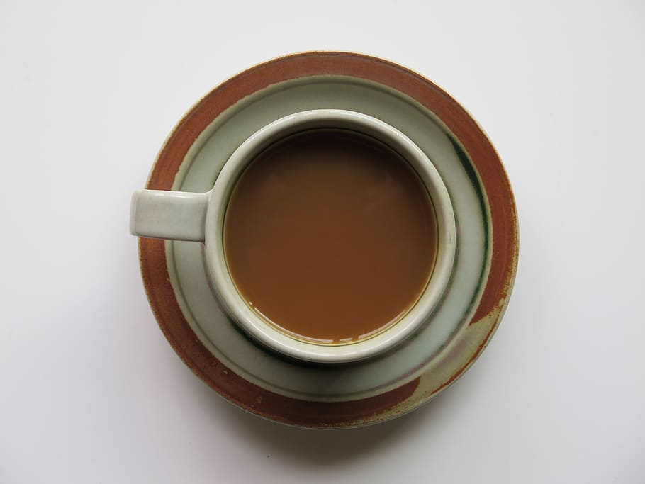 Coffee, Cup, Mug, drink, directly above, white background, food and drink HD wallpaper