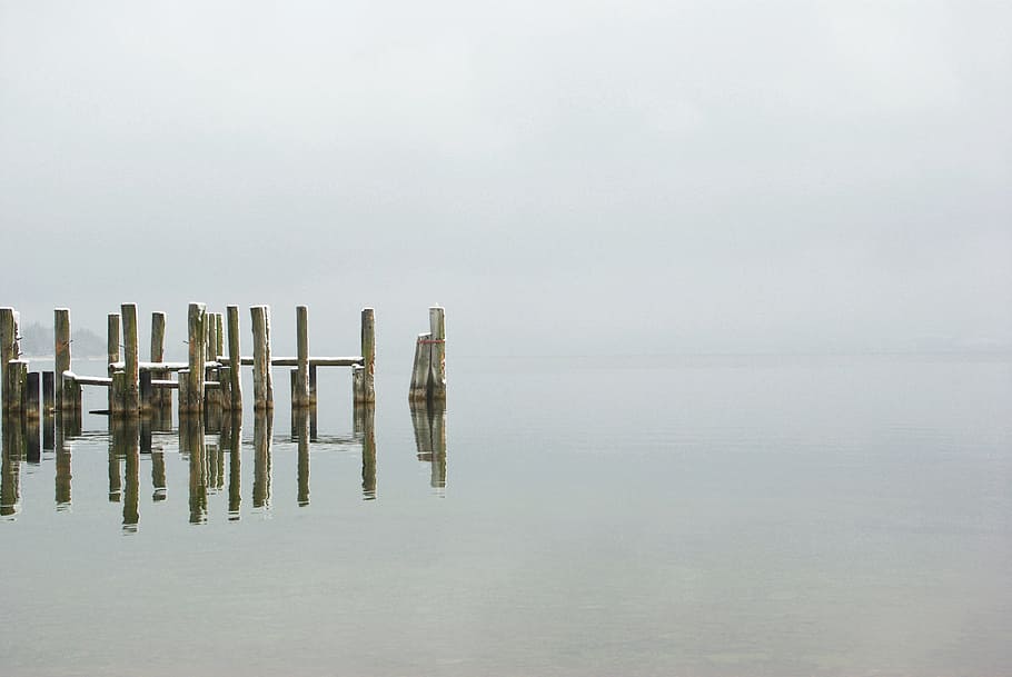 body of water, winter, lake, web, cold, snow, fog, wintry, frozen HD wallpaper