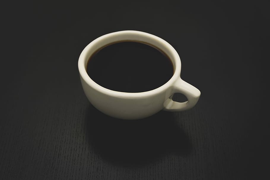 photo of white ceramic teacup filled with liquid, untitled, black HD wallpaper