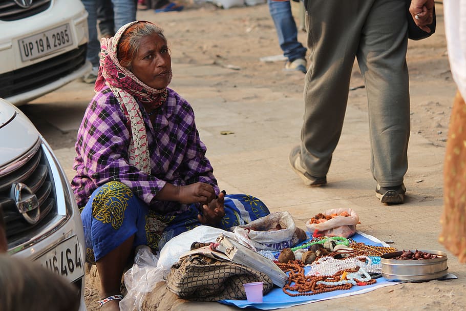 india, street, vendor, old, delhi, poor, lady, seller, small business, HD wallpaper