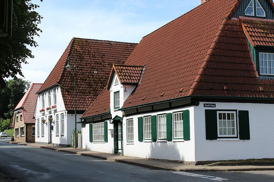 homes, tellingstedt, building, architecture, built structure HD wallpaper