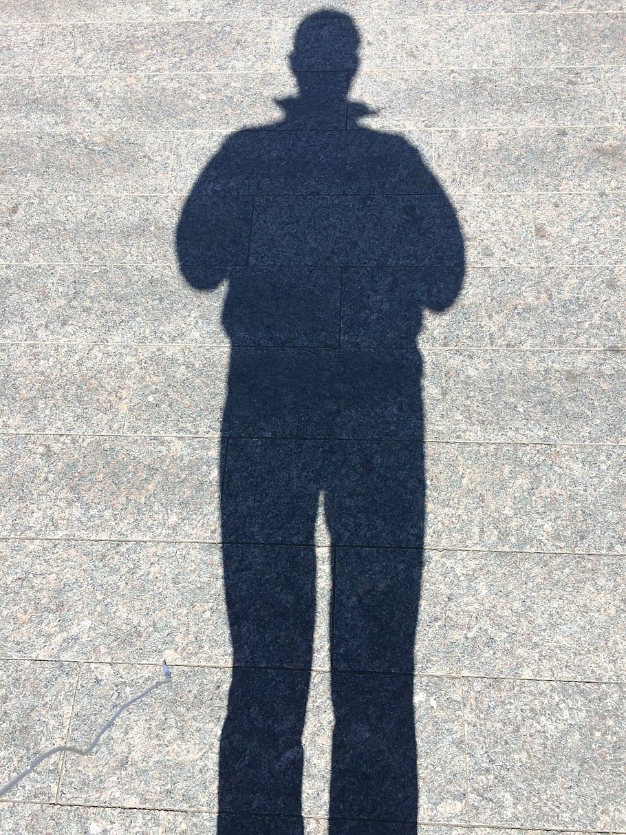 reflection, shadow selfie, silhouette, man, standing, men, people HD wallpaper