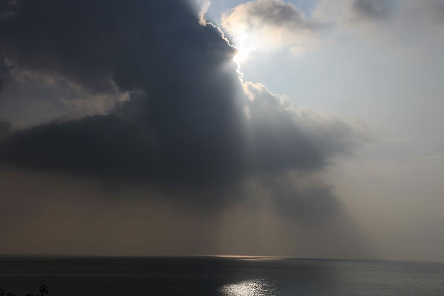 Cloud, Blue Sky, Sunshine, cloud - sky, sea, scenics, horizon over water HD wallpaper