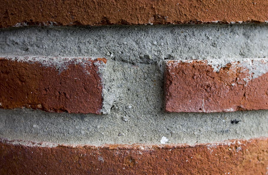 bricks, construction, column, texture, cement, architecture HD wallpaper
