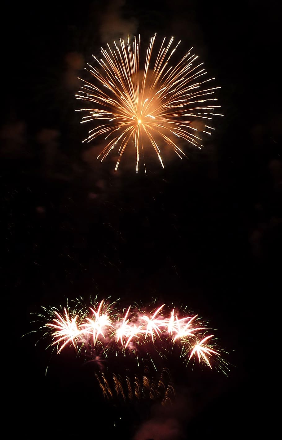fireworks, light, night, beautiful, schaffhausen, white, purple HD wallpaper