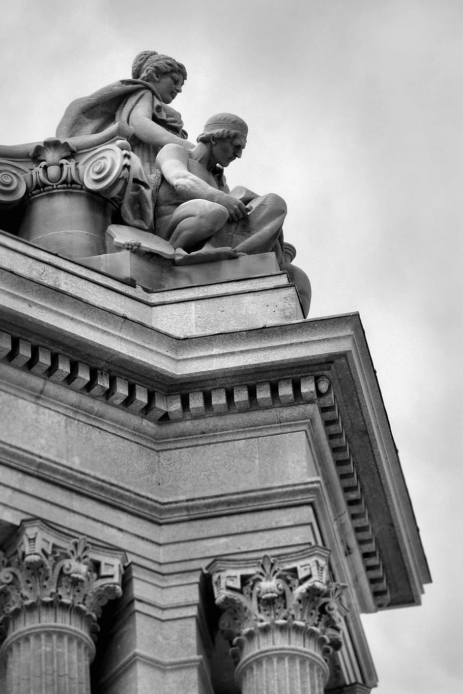 architecture, building, architectural, monochrome, statue, statues HD wallpaper