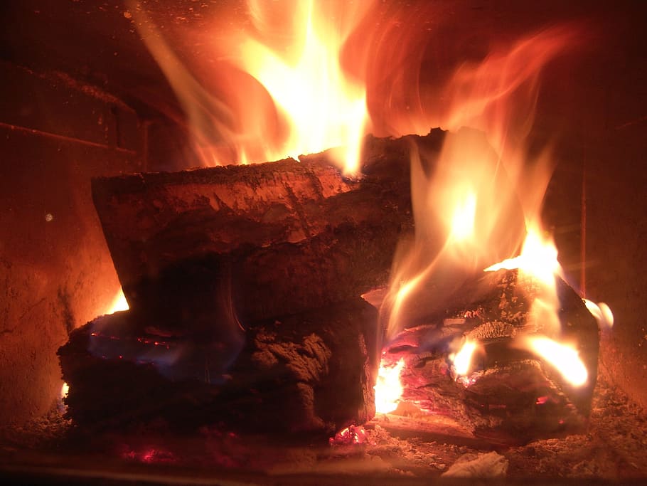 fire, open fire, fireplace, combs thread cutting, flame, warm HD wallpaper