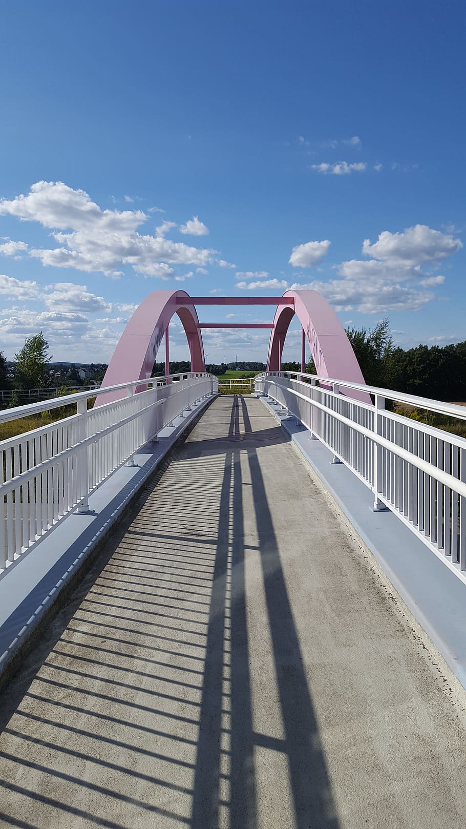 building, bridge, pedestrian, sky, blue, built structure, architecture HD wallpaper