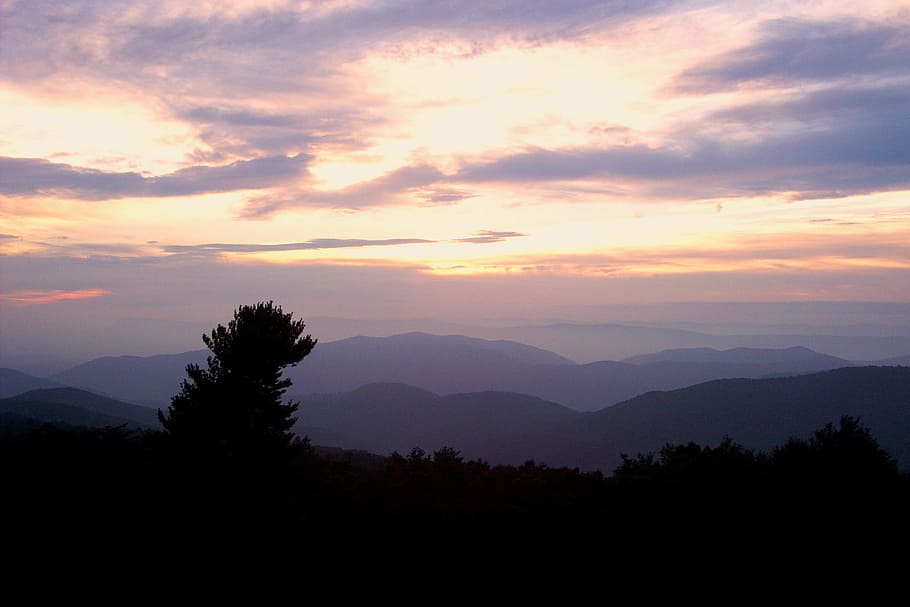blue ridge mountains, sunset, multiple sky lines, scenics - nature HD wallpaper