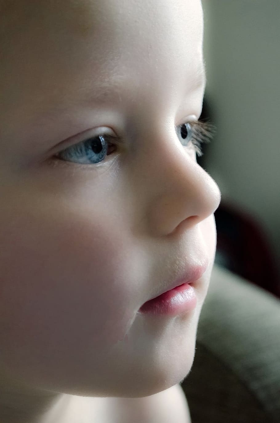 focus photo of child face, look, people, young, background HD wallpaper