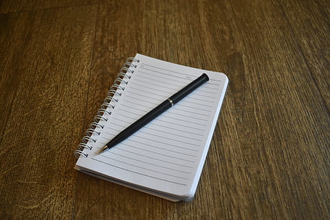 notebook, pen, dairy, writing, paper, write, empty, blank, page HD wallpaper