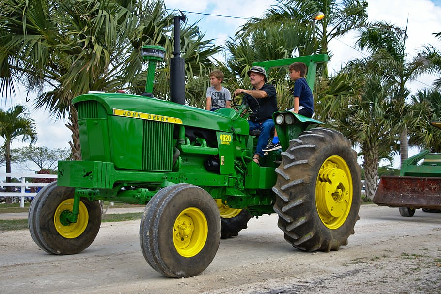 tractor, vehicle, transportation system, wheel, machine, father and son's HD wallpaper