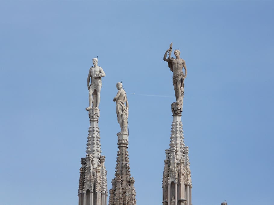 cathedral, milan, architecture, statue, famous Place, religion HD wallpaper