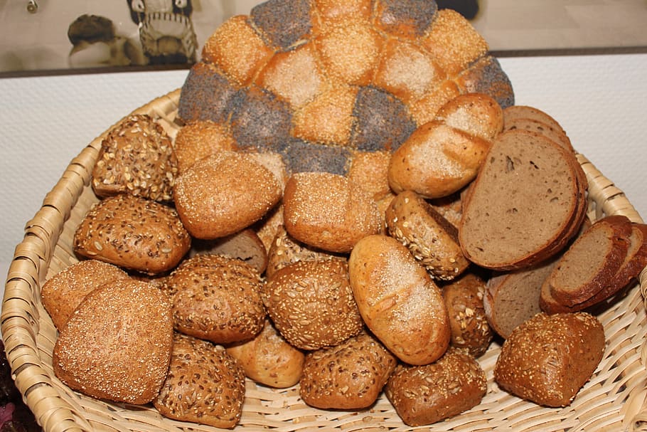 Breadbasket, Bread, Roll, baked goods, whole wheat bread, healthy HD wallpaper