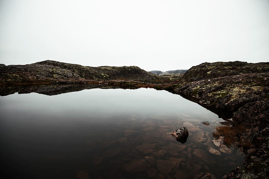 water, lake, mirror reflection, nature, tranquility, solid HD wallpaper