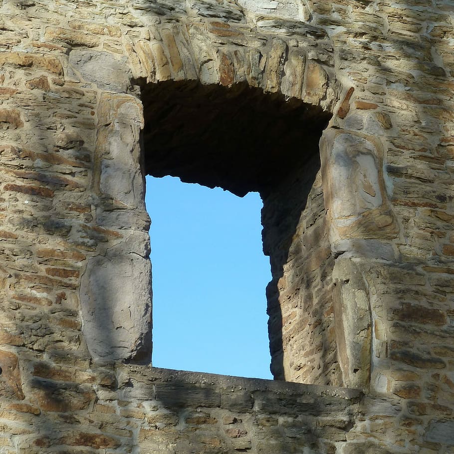 Window, Ruin, Mood, sky, by looking, masonry, stone, old Ruin HD wallpaper