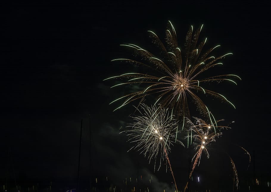 low-angle shot photography of fireworks, Sylvester, Shower, Sparks
