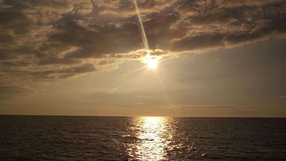 sunshine, sky, ocean, water, scenics - nature, sea, horizon HD wallpaper
