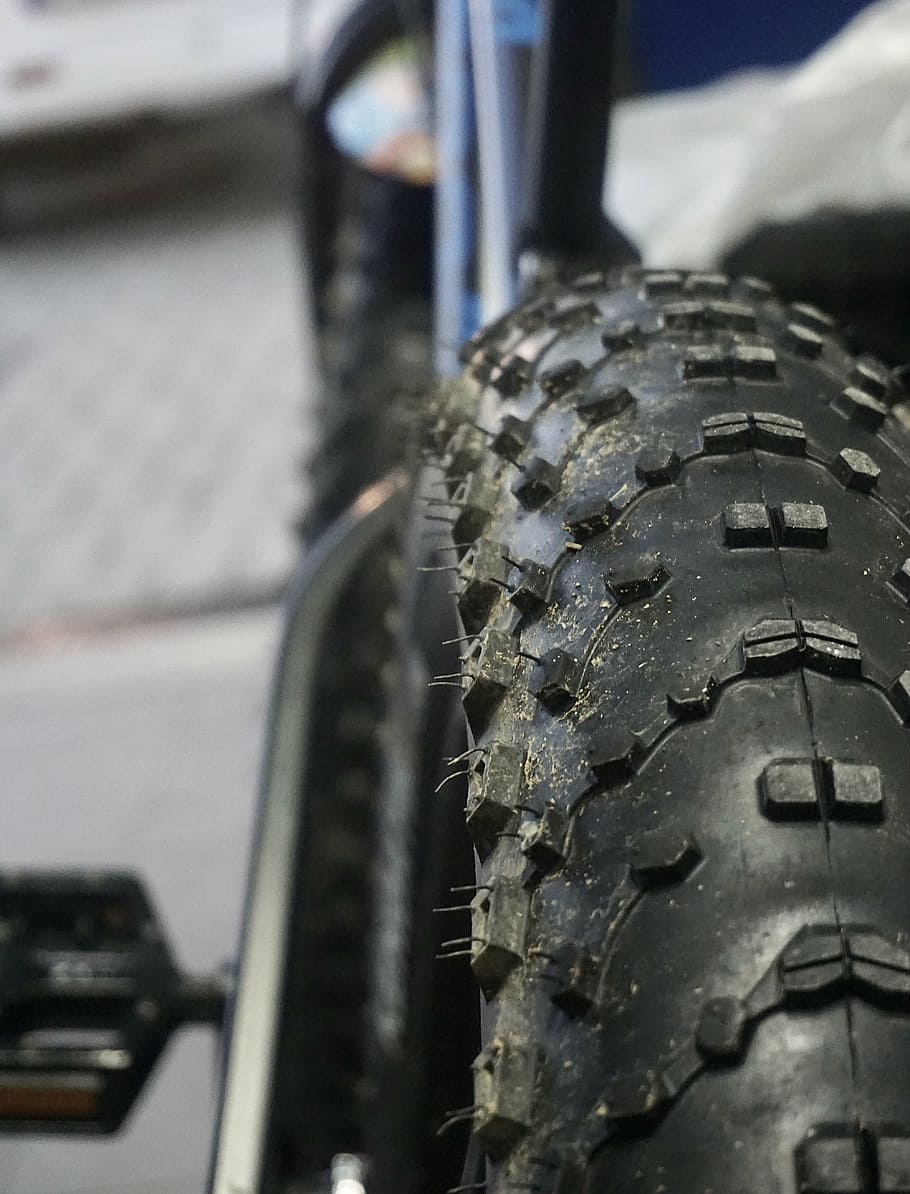 winter tires, bike, fatbike, land vehicle, focus on foreground, HD wallpaper